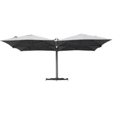 Naterial Sombra Quad Umbrella in Aluminium 6.2m by 6.2m by 2.88m - Light Grey